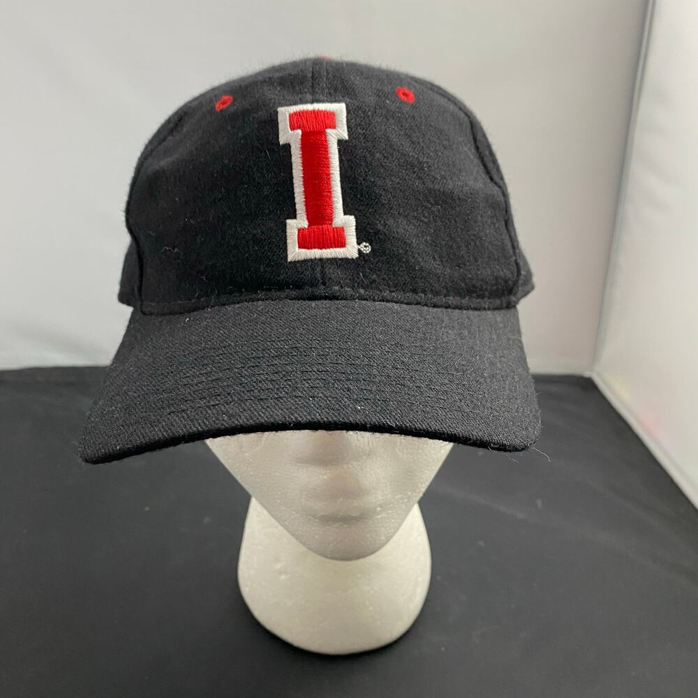 Zephyr Size 7 1/4 Indiana University Hoosiers Fitted Wool Cap Black Red Vintage